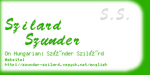 szilard szunder business card